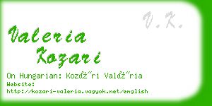 valeria kozari business card